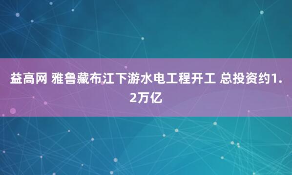 益高网 雅鲁藏布江下游水电工程开工 总投资约1.2万亿