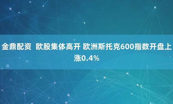金鼎配资  欧股集体高开 欧洲斯托克600指数开盘上涨0.4%